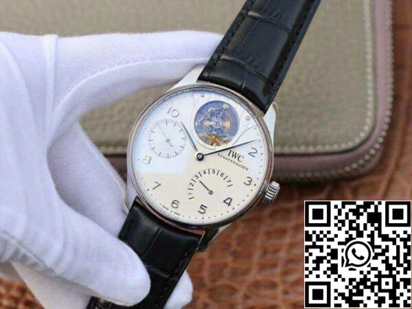 3 149 fbc9a8c3 a5a8 4879 af5f b5f6ff51640c IWC portugál IW504202 Real Tourbillon 1:1 Best Edition Fehér számlap fekete bőrszíjon svájci ETA Tourbillon