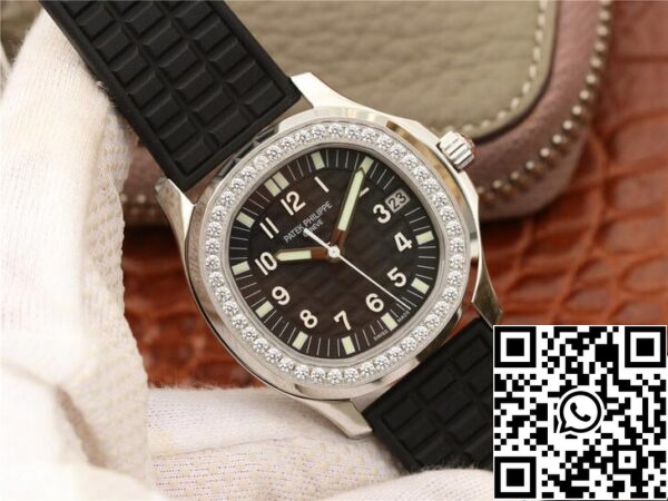 3 152 Patek Philippe Aquanaut 5067A-001 1:1 Best Edition PPF Factory Diamond Black Dial Musta kellotaulu