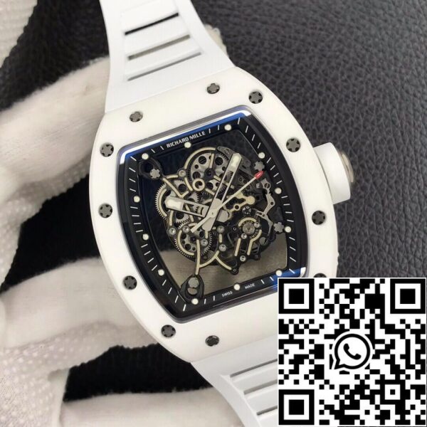 3 16 6c75b55b 93ec 4be7 b88f 07fdacc67e65 Richard Mille RM055 1:1 Meilleure édition ZF Factory Céramique blanche