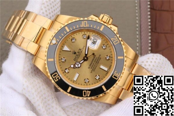 3 179 Rolex Submariner 116618 1:1 Mejor Edición Noob Factory V7 Esfera con diamantes dorados