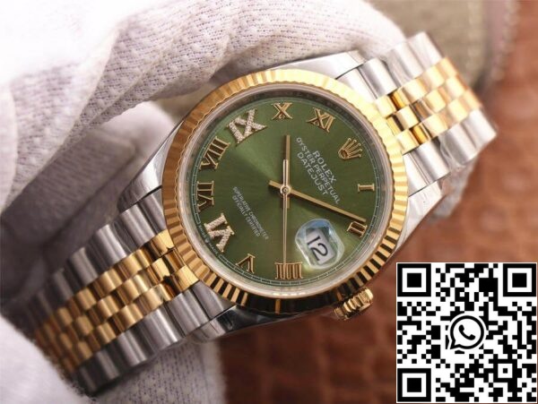 3 182 378dfa1a 1e09 4a63 acd0 9ad5b4f7c595 Rolex Datejust M126233-0025 1:1 Best Edition EW Factory Quadrante verde oliva tempestato di diamanti