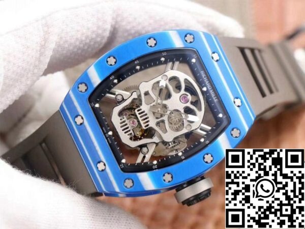 3 188 Richard Mille RM052-01 1:1 Mejor Edición JB Factory Tourbillon Suizo de Cerámica Azul