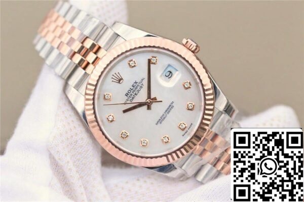 3 197 bb690eff 712f 48b4 987b eb7b1885cf25 Rolex Datejust M126331-0014 1:1 Best Edition EW Gyári rózsaarany gyöngyház-anya-gyöngyház számlap