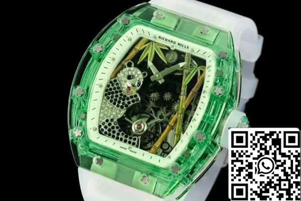 3 24 05eefd38 604d 45a5 b168 8de8363e7fcc Richard Mille RM26-01 Tourbillon Beste 1:1 Editie RM Fabrieks Groen Transparante Kast