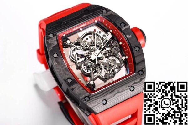 3 24 e711a0a5 c9b0 44d7 8870 899f85dc8215 Richard Mille RM055 NTPT 1:1 Mejor Edición BBR Factory Fibra de Carbono Correa Roja