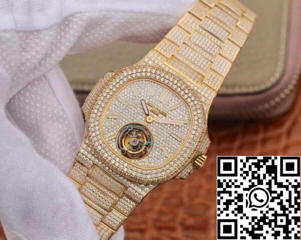 3 28 99db5cd4 1203 458c 875f 7fe082a24591 Patek Philippe Nautilus Tourbillon 18K Oro Amarillo R8 Factory 1:1 Best Edition Movimiento Tourbillon Suizo de cuerda manual