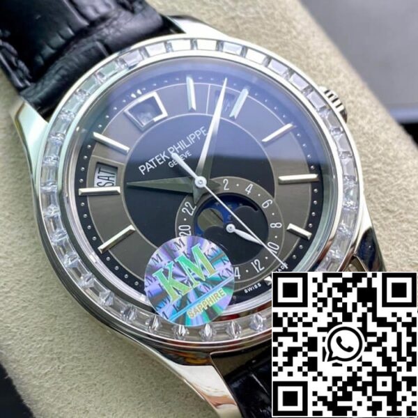 3 29 7c9b1a5a d243 4a7f 8f19 4eda21525fce Patek Philippe Complicazioni 5205G 1:1 Best Edition KM Factory Lunetta con diamanti