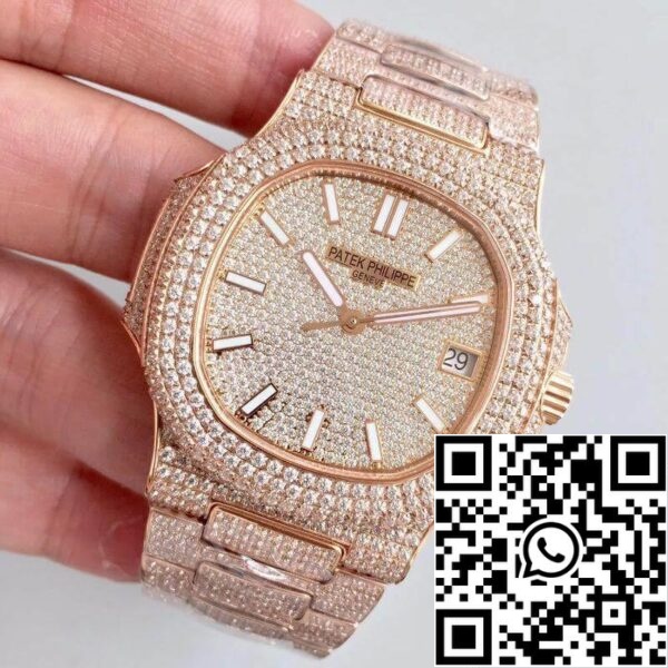 3 304 Patek Philippe Nautilus Jumbo 5719/10G-010 1:1 Best Edition svájci ETA 324SC gyémánt számlapja