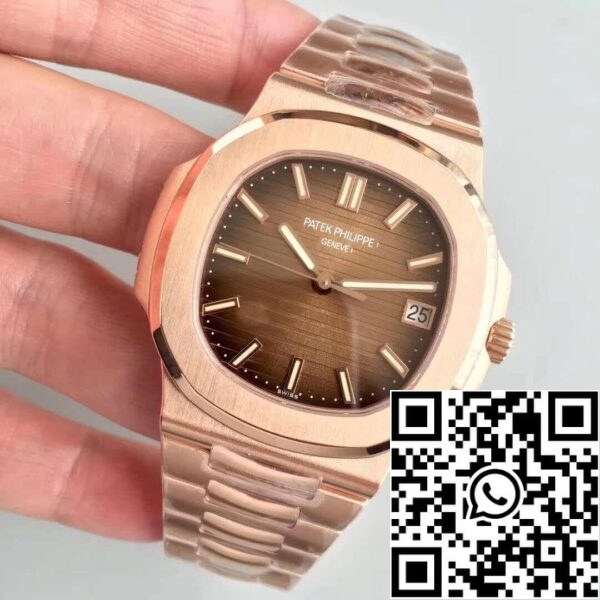 3 310 Patek Philippe Nautilus 5711/1R-001 PF Factory 1:1 Best Edition Swiss ETA324 Esfera Marrón Texturada