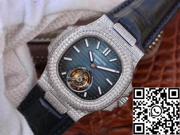 3 311 Patek Philippe Nautilus Jumbo 5711 R8 Jumbo 5711 R8 Factory 1:1 Best Edition svájci Tourbillon kék tárcsa