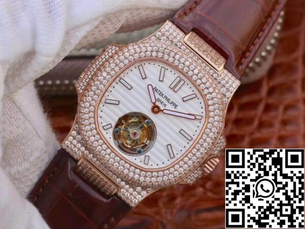 3 313 Patek Philippe Nautilus Jumbo 5711 R8 Factory 1:1 Best Edition Swiss Tourbillon Rose Gold