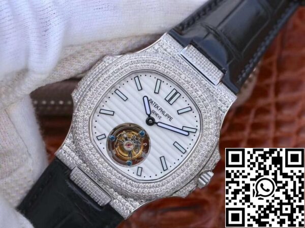 3 315 Patek Philippe Nautilus Jumbo 5711 R8 Factory 1:1 Best Edition Swiss Tourbillon Quadrante bianco