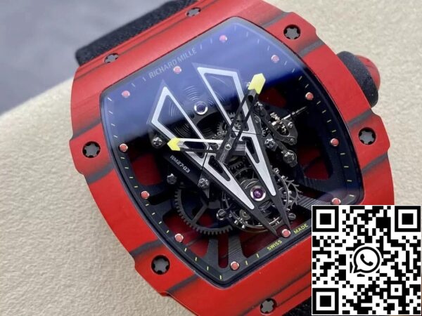 3 38 752559d4 c321 4d42 aafa d6907a467b7d Richard Mille RM27-03 Tourbillon 1:1 Best Edition BBR Boîtier en fibre de carbone rouge d'usine