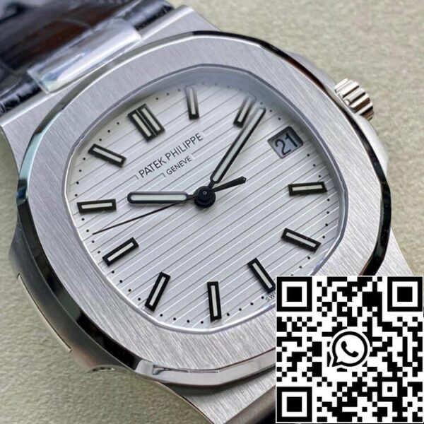 3 38 a806650b 194e 43d0 9206 b705cd18421b Patek Philippe Nautilus 5711 1:1 Best Edition 3K Factory White Dial Cowhide Strap