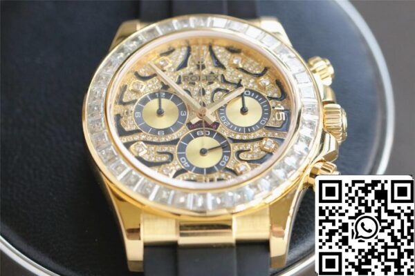 3 39 cb0708d8 517d 4812 ae21 ff9b18547bd7 Rolex Cosmograph Daytona 116588 TBR 1:1 Best Edition Noob Factory Luneta de diamante em ouro amarelo