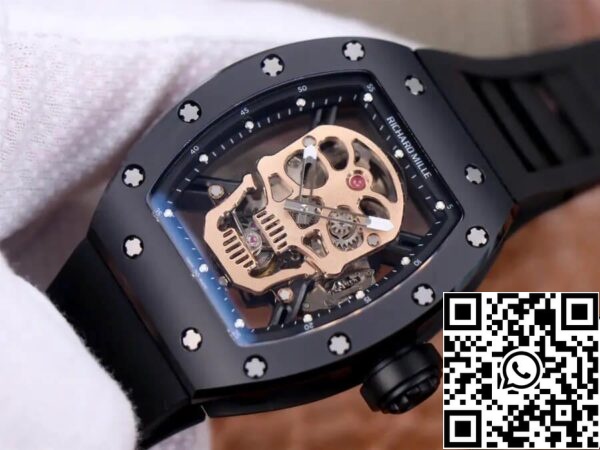 3 3 7cc9277e 48dc 46e7 a547 e207f3176673 Richard Mille RM52-01 Tourbillon 1:1 Best Edition JB Fabriek Rose Gold Schedel Wijzerplaat