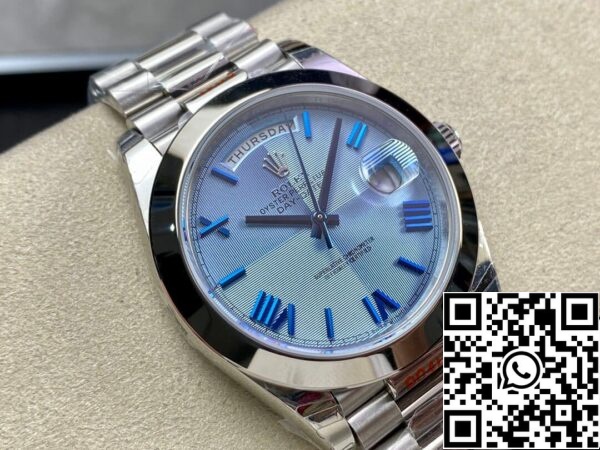 3 46 Rolex Day Date M228206-0001 1:1 Best Edition EW Factory Quadrante blu