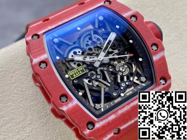 3 46 2c782963 37bb 44d6 bd9f 7c02ecbe4dd3 Richard Mille RM35-02 1:1 Best Edition T+ Factory Carbon Fiber Red Rubber Strap