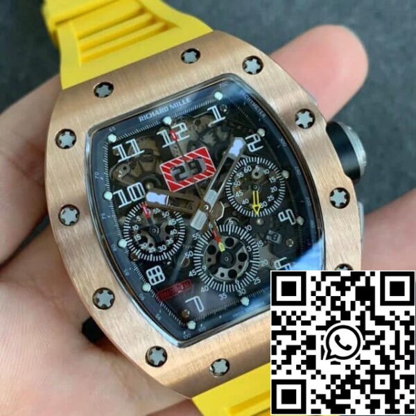 3 46 5e1ef514 fa52 4af1 8d7b 773cdaeed1db Richard Mille RM011 1:1 Best Edition KV Factory Rose Gold Rubber Strap