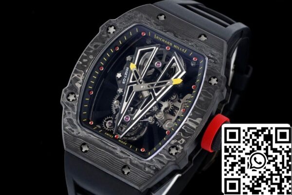 3 48 8b6a90ed 3a08 47a1 aeba ca0b15ff451e Richard Mille RM27-03 Rafael Nadal Tourbillon 1:1 Meilleure édition RM Factory Bracelet en caoutchouc noir