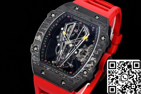 3 49 184e1f0e 444f 469a 881e a580414b47f7 Richard Mille RM27-03 Rafael Nadal Tourbillon 1:1 Best Edition RM Factory Red Rubber Strap piros gumiszíjjal