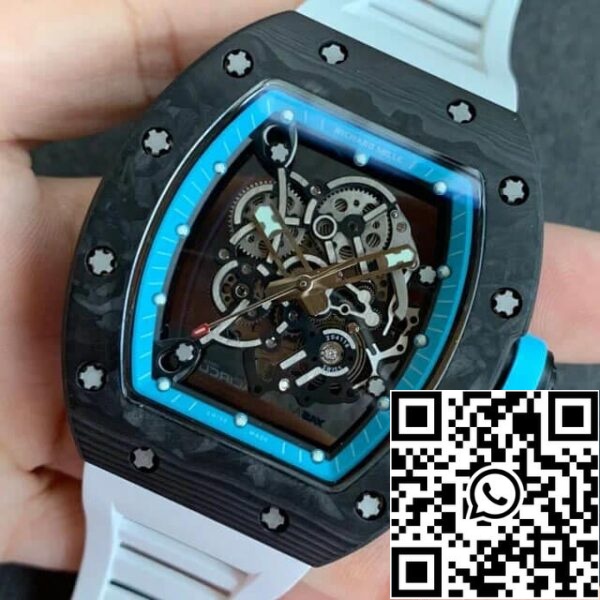 3 49 50247fb2 d80b 4f09 badd e394fa738d71 Richard Mille RM055 1:1 Best Edition KV Factory V2 Correia de borracha em fibra de carbono