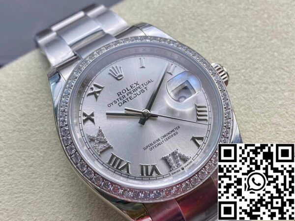 3 4 e7f26429 1036 46c8 9f56 b2e4933e95b6 Rolex Datejust M126284RBR-0022 1:1 Beste Editie EW Fabriek Zilveren Wijzerplaat