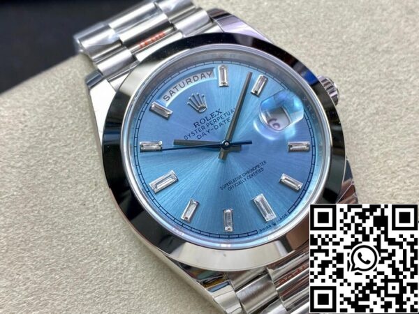 3 50 Rolex Day Date 228206 1:1 Best Edition EW Factory Quadrante Blu Ghiaccio