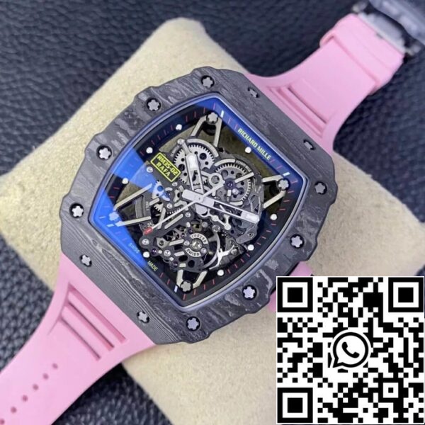 3 50 88b00a6b cd57 4df9 b5b9 f0ab674a8811 Richard Mille RM35-02 1:1 Best Edition T+ Factory NTPT Carbon Fiber Pink Rubber Strap