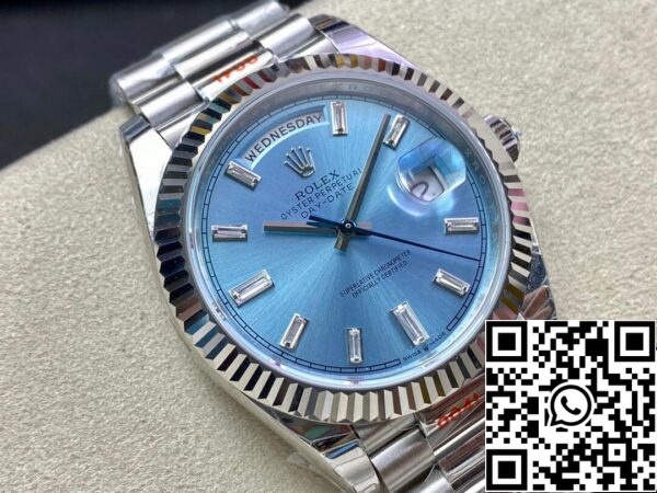 3 52 Rolex Day Date M228236-0006 1:1 Best Edition EW Factory Quadrante blu ghiaccio