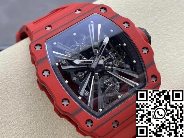 3 52 c8bd8104 fc9c 4407 85e3 84d4ca931e4e Richard Mille RM12-01 Tourbillon 1:1 Mejor Edición RM Factory Correa de caucho rojo