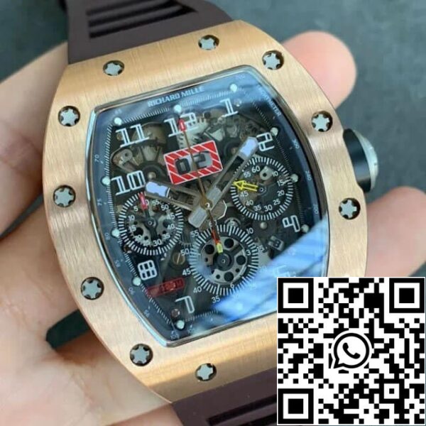 3 52 d96878a3 cda4 437d b15f cf48c6fd7e7f Richard Mille RM011 1:1 Meilleure édition KV Bracelet en caoutchouc marron d'usine