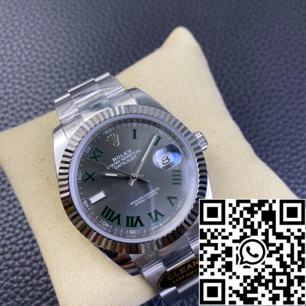 3 52 de9a2adb aa9b 4158 95cf 46e68349b078 Rolex Datejust M126334-0021 41mm quadrante Wimbledon Fabbrica pulita