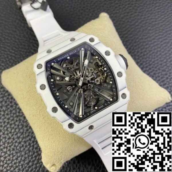 3 53 57ed2306 c254 44b2 a2eb 4451ef6b00ff Richard Mille RM12-01 Tourbillon 1:1 Best Edition RM Factory Fehér gumiszíj