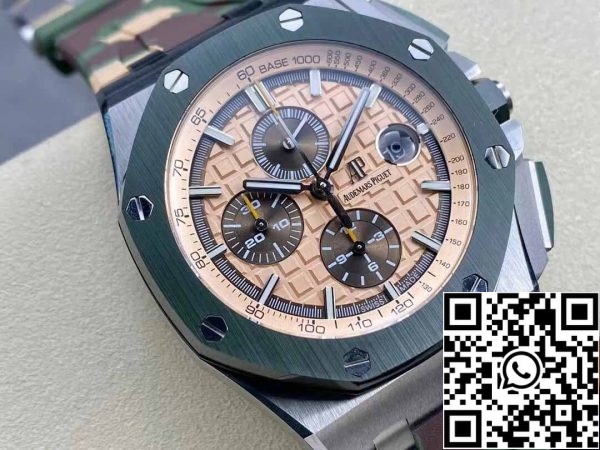 3 54 e39c0f9f 6cc3 46f8 b5a2 2a21cbff69a97 Audemars Piguet Royal Oak Offshore 26400SO.OO.A054CA.01 1:1 Best Edition APF Factory Beige kellotaulu