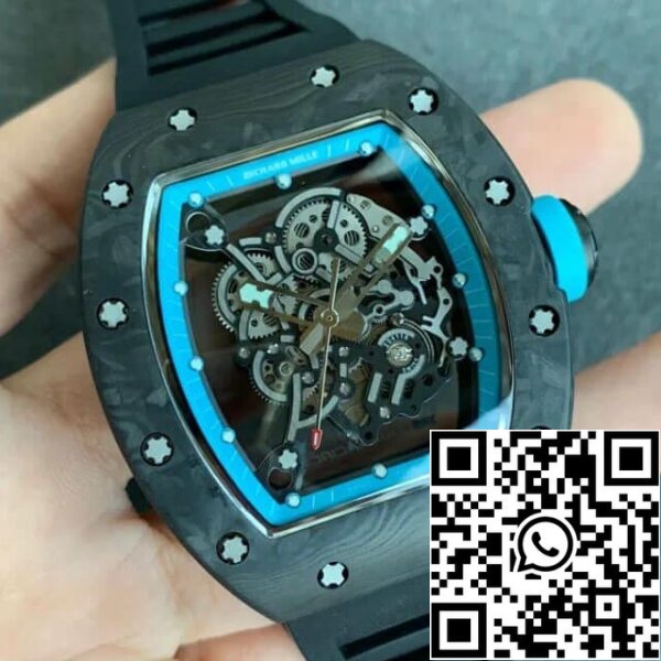 3 55 1503aeba bf29 453b b473 86095d229b06 Richard Mille RM055 1:1 Best Edition KV Factory V2 Koolstofvezel Skelet Wijzerplaat