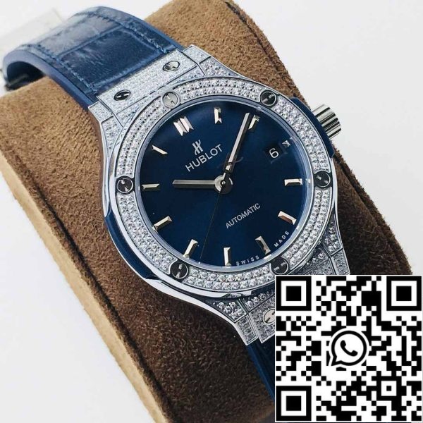 3 56 40ceb4a9 3308 469d 8e1a 77b7f29f3add Hublot Classic Fusion 38MM 1:1 Best Edition HB Factory Diamond Quadrante blu