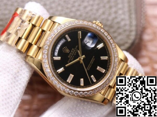 3 56 4a0bdfcd cbed 4165 9c7a bb613cd5b91d Rolex Day Date M228348RBR-0001 1:1 Best Edition EW Fabriek Zwarte Wijzerplaat