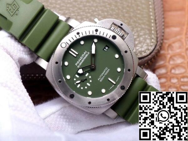 3 58 ade9ec76 0778 49cb 89d1 09608cdc5458 Panerai Submersible PAM01055 1:1 Best Edition VS Factory Green Dial Swiss P9000