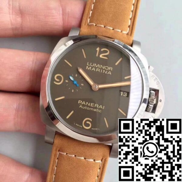 3 595 Panerai Luminor PAM1351 ZF Factory Zegarki męskie 1:1 Najlepsza edycja Szwajcarska ETA P9010 Brązowy skórzany pasek