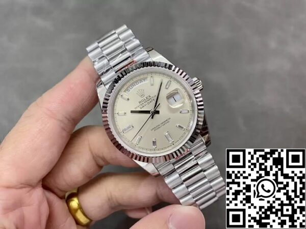 3 59 076d408e 3709 4f4f aa06 29d6d0f8b1ff Rolex Day Date M228236-0002 1:1 Best Edition GM Factory Silver Dial V2