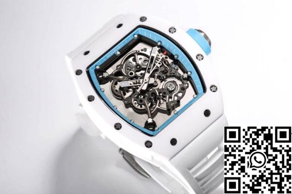 3 59 4d5cb734 4325 4654 8539 6a1f745e7a99 Richard Mille RM-055 1:1 Best Edition BBR Factory Caixa em cerâmica branca