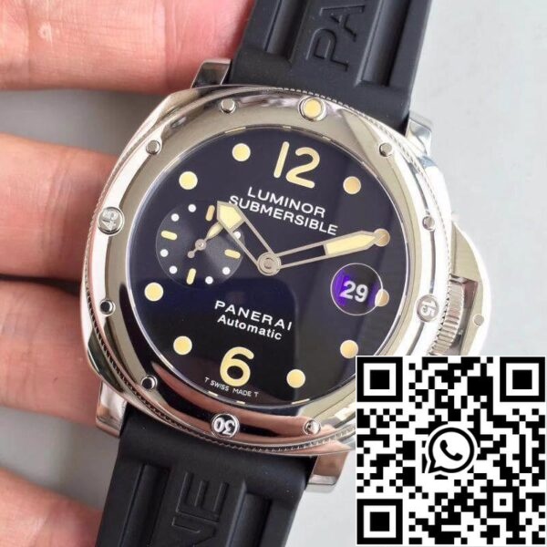 3 609 Panerai Luminor Submersible PAM024 Mechanical Watches 1:1 Best Edition Swiss ETA7750 Superlumed Black Dial