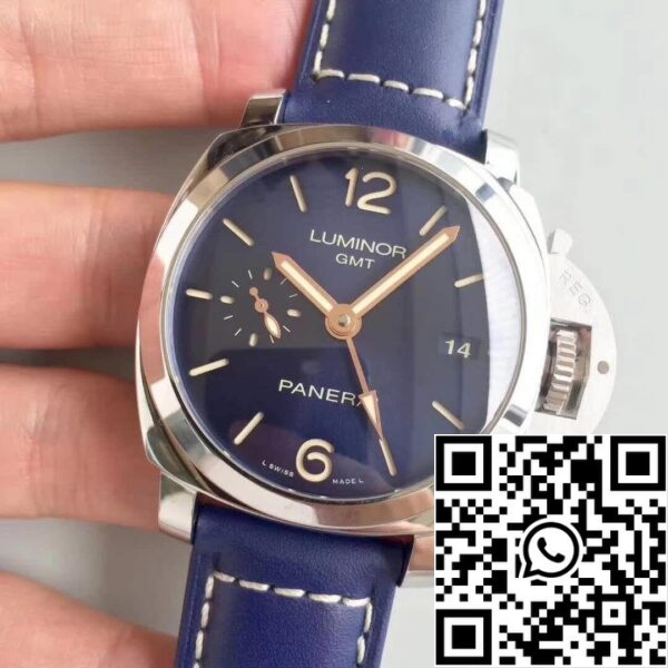 3 617 3 بانيراي بانيراي لومينور 1950 PAM688 مصنع ZF 1:1 أفضل إصدار سويسري ETA P9001 سوار جلدي أزرق اللون