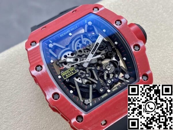 3 61 379e4c3b 6a77 4D73 B2B0 434c66590937 Richard Mille RM35-02 1:1 베스트 에디션 T+ 팩토리 레드 카본 파이버 NTPT 케이스 블랙 스트랩