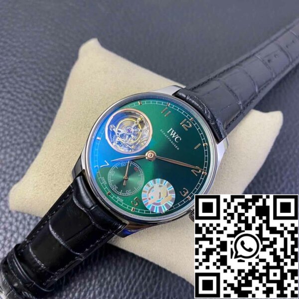 3 61 7dc90c38 8bdd 4257 9838 3e70e63fb085 IWC Portugees Tourbillon 1:1 Beste Editie ZF Fabriek Groene Wijzerplaat