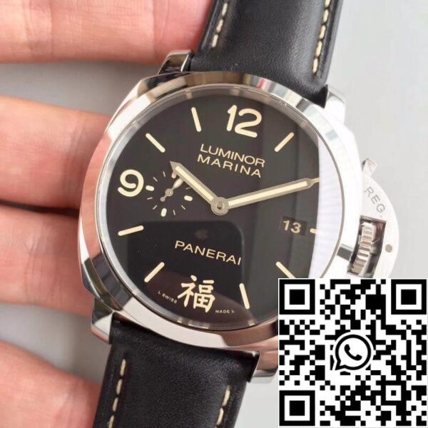 3 621 Panerai Luminor PAM498 VS Factory Mechanikus órák 1:1 Best Edition svájci ETA P9000 fekete bőrszíjjal