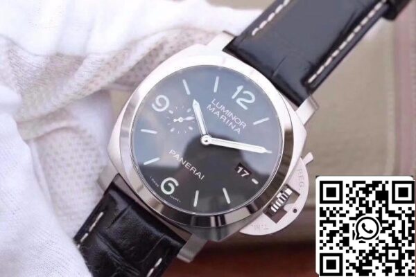 3 626 Panerai Luminor Marina 1950 PAM312 VS Factory 1:1 Best Edition svájci ETA P9000 fekete számlap fekete bőrszíj