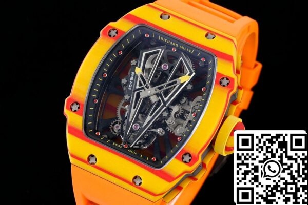 3 62 39eaf556 c445 4f25 be05 26484581f577 Richard Mille RM27-03 Rafael Nadal Tourbillon 1:1 Mejor Edición RM Factory Correa de caucho naranja