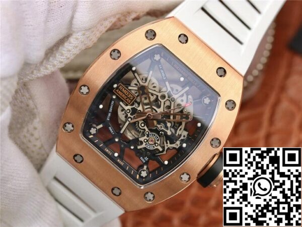 3 64 0e0dbd1a ff0e 4412 898d 1ab605dc9a91 Richard Mille RM035 Americas KV Factory 1:1 Best Edition с розово-золотым белым ремешком